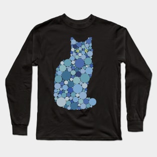 Cat Blue Dots Long Sleeve T-Shirt